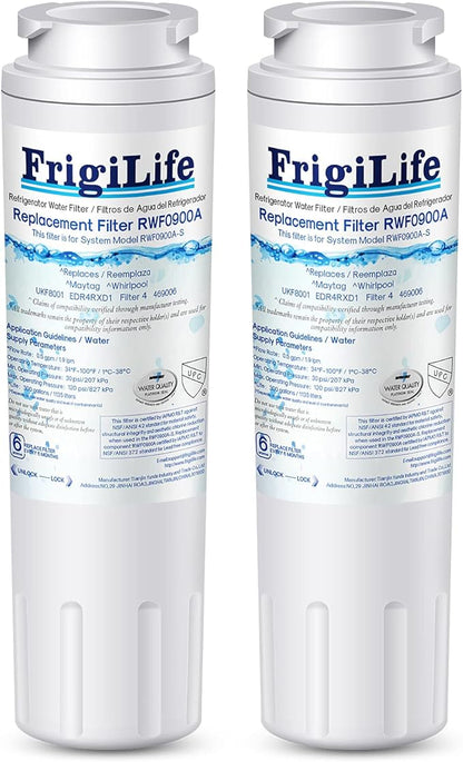 UKF8001 Replacement for EveryDrop Filter 4, Everydrop EDR4RXD1, Maytag UKF8001AXX-200, UKF8001P, Whirlpool 4396395, 469006, FMM-2 MPF15090 WF-UKF8001, SGF-M9 Refrigerator Water Filter, 2PACK