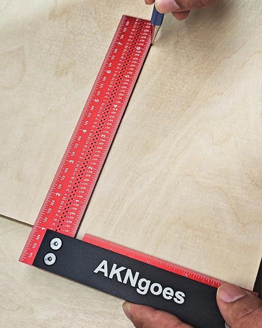 Precision Woodworking Square Ruler for Measuring and Marking, Square Ruler with Support Lip, Self Standing for Quick Measurement, Framing Tool for Professional Carpentry Use- 4 Inch