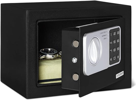 Amazon Basics Steel Security Safe and Lock Box with Electronic Keypad - 0.16 cu. ft.