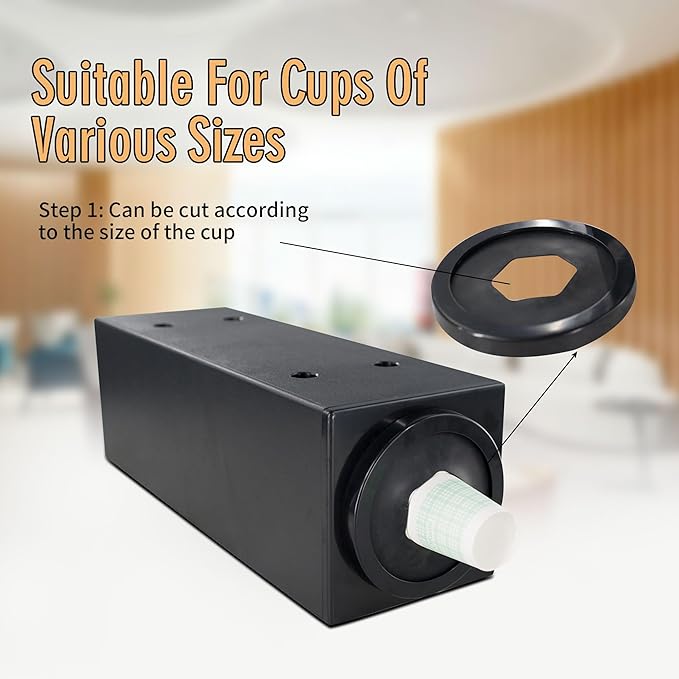 CMI Commercial Cup Holder,Beverage Dispenser,Cup Dispenser Countertop Cup Organizer,Coffee Cup Dispenser Organizer,Paper Cup Holder,Stackable Countertop Design, Black Color-Pack of 1（ Individual ）