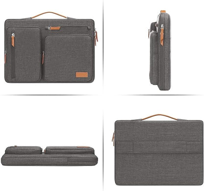 MOSISO 360 Protective Laptop Case 13 inch, 13 inch Laptop Sleeve Compatible with MacBook Air M4 M3 M2 M1 2025-2018/Pro M2 M1 2025-2016, Side Open Carrying Case with 4 Zipper Pockets&Handle, Taupe Gray