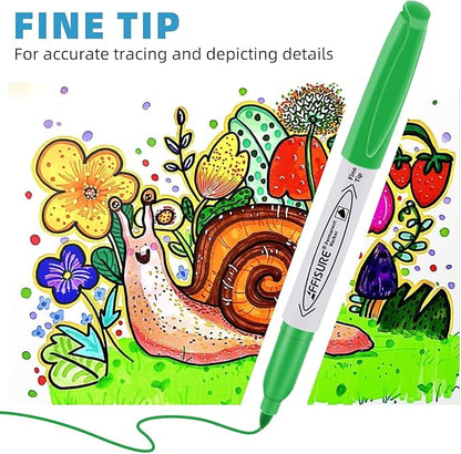 Permanent Markers Assorted Colors Set, 12 Colored Markers 12 Pack, Fine Point，Works on Wood, Plastic, Metal, and More, for Adults, Artist, Teacher, Kids