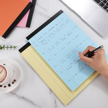 8 Pack Colored Legal Pads, Totally 400 Sheets Legal Pads 8 x 11.5inch College Ruled Writing Pads Wide Ruled Legal Paper for Office, School, College, Professional