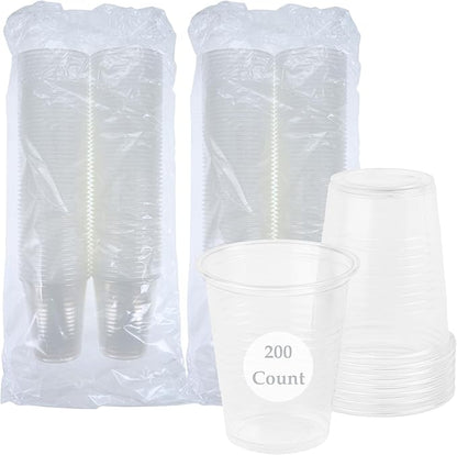 Henry Schein Disposable Cups, 5 oz, Clear (200 Count) – Dental Rinse Cups, Double-Coated for Durability, Latex-Free, Embossed Grip, Ideal for Medical, Office, and Event Use