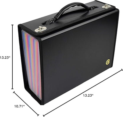 CNK Accordion File Folders with 24 Pockets Organizer for Document Paper Storage Folder Documents Expanding Binder Folio Pocket Receipt Filing Expandable Files Dividers Labels Letter Durable Handle