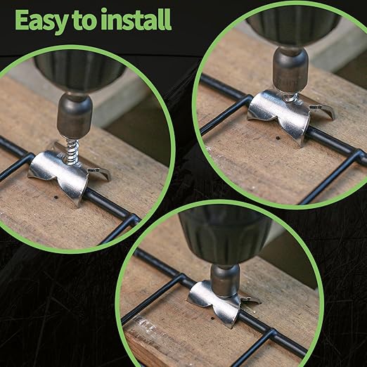Fence Nails for Wood, 304 Stainless Steel Fence Staples, 1.7" Reusable Wire Fence Staples Screws for Mesh and Woven Fencing, 200pcs Fence Fasteners