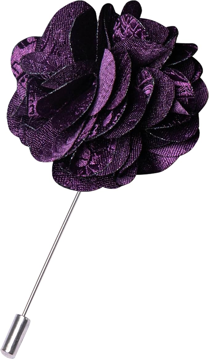 JEMYGINS Mens Paisley Tie and Lapel Pin Necktie Pocket Square and Tie Clip with Sets for Business Casual 4PCS