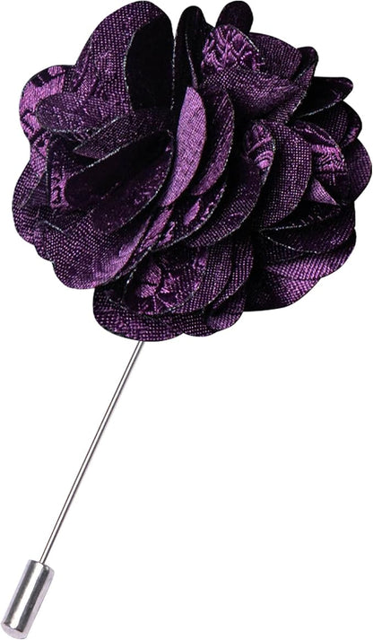 JEMYGINS Mens Paisley Tie and Lapel Pin Necktie Pocket Square and Tie Clip with Sets for Business Casual 4PCS