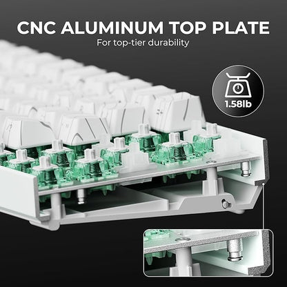 x XVX HE68 Pro Rapid Trigger Keyboard 60% Percent,Hall Effect Keyboard with Gateron Magnetic Jade Pro Switch,CNC Aluminum Frame Topographic Custom Mechanical Key Board for PC/Laptop/Xbox/PS4/PS5,White