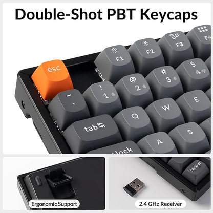 Keychron K8 Max TKL Wireless Mechanical Keyboard, QMK 2.4 GHz/Bluetooth 5.1/Wired with Aluminum Frame, RGB Backlit Hot-Swappable Programmable Keychron Super Red Switch for Mac Windows Linux