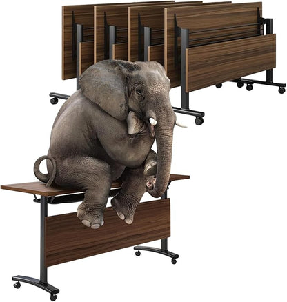 Conference Table, Folding Conference Room Table Meeting Tables, Flip Top Training Table Foldable Conference Tables with Wheels for Office, Conference Room, School (2 Pack, 47.2 x 23.6 x 29.5 inch)