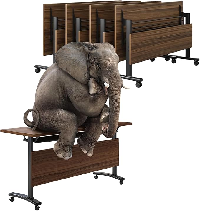 Conference Table, Folding Conference Room Table Meeting Tables, Flip Top Training Table Foldable Conference Tables with Wheels for Office, Conference Room, School (2 Pack, 70.8 x 23.6 x 29.5 inch)