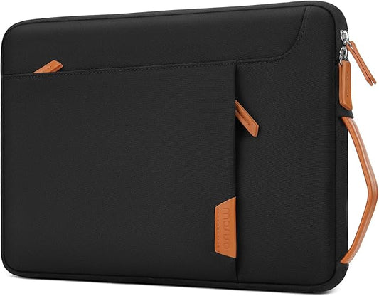 MOSISO 360 Protective Laptop Case 13-14 inch, 13.3 inch Laptop Sleeve Compatible with MacBook Air/Pro 13 /Pro 14, HP Dell Acer ASUS, Computer Bag with Arc Horizontal&Vertical Pocket&Side Handle, Black