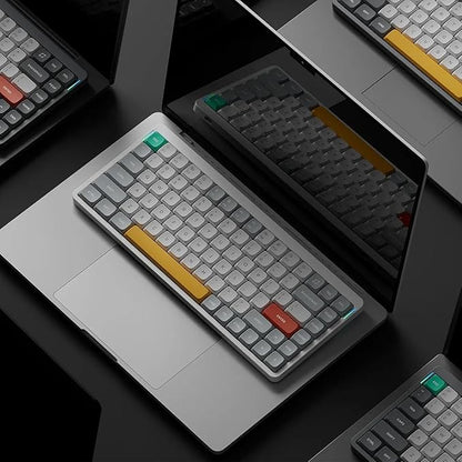nuphy Air75 V2 Portable 75% Mechanical Keyboard,Wireless Keyboard,Supports Bluetooth/2.4G/USB-C RGB Bluetooth Keyboards,Compatible with Windows/Mac OS/Linux Systems White-Gateron Blue Switch