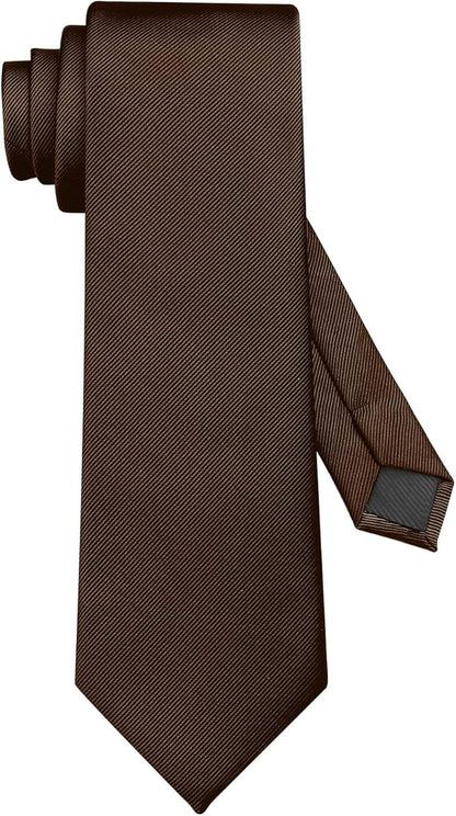 DecTwig Men's Ties Solid Color Formal Neckties 3.15" (8CM) Black Ties For Men