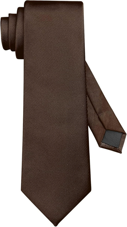 DecTwig Men's Ties Solid Color Formal Neckties 3.15" (8CM) Black Ties For Men