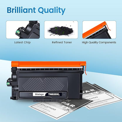 TN920XL TN920 Toner Compatible for Brother TN 920XL TN920XXL TN920UXXL TN-920XL Work with Brother HL-L6210DW HL-L5210DW HL-L6210DWT HL-L5210DN HL-L5210DWT Printer (2 Pack, Black)