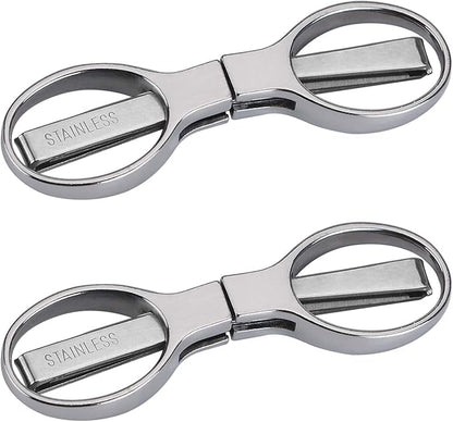 2Pcs Folding Scissors,Portable Stainless Steel Telescopic Cutter, Safety Foldable Pocket Badge Small Scissors for Home, Office, Craft, Sewing, Nurse Accessories, Travel
