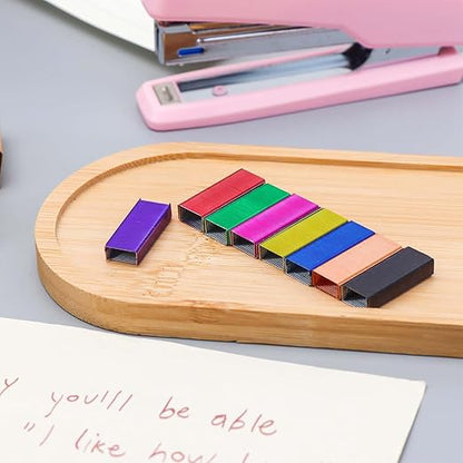NatSumeBasics 8000 Colored Staples, Colorful #10 Staple for Mini Stapler Refill,Tiny Staples Smaller Than Standard Staple (8000)