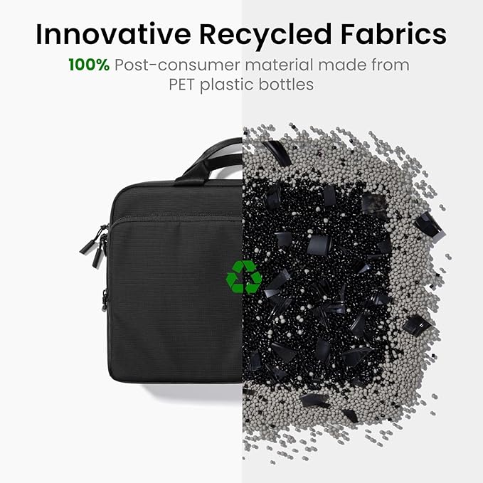 tomtoc A33 Slim 13-14 Inch Laptop Shoulder Bag for MacBook Air/Pro M5/M4/M3, Briefcase with Accessory & Document Storage, Water-Resistant & Durable Recycled Fabric