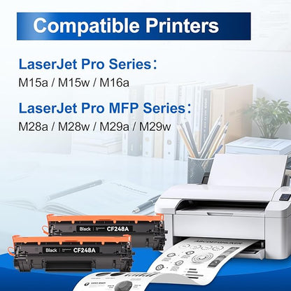 InkNI Compatible 48a Toner Cartridge Replacement for HP 48a CF248a Toner Cartridge |Compatible for HP Laserjet Pro M15a, M15w, M16a;MFP M28a, M28w, M29a, M29w Printer (Black, 2-Pack)