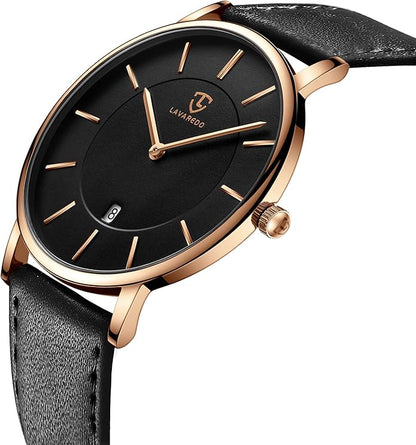 BEN NEVIS Watch, Mens Watch, Minimalist Fashion Simple Wrist Watch Analog Date with Leather Strap