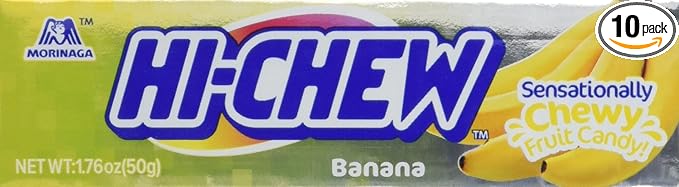 Hi-Chew Sensationally Chewy Japanese Fruit Candy, Banana, 1.76 Ounce (Pack of 10)