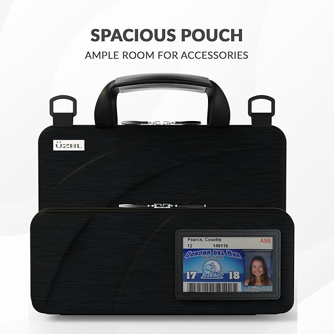 UZBL 11-11.6 Inch Always-on Chromebook Protective Hard Case with Accessory Pouch and Adjustable Shoulder Strap