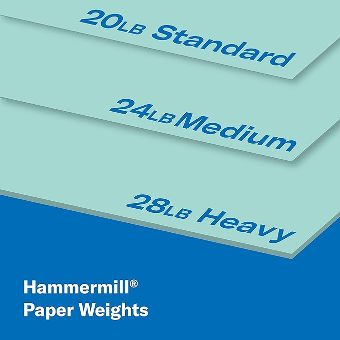 Hammermill Colored Paper, 20 lb Turquoise Printer Paper, 8.5 x 11-10 Ream (5,000 Sheets) - Made in the USA, Pastel Paper, 103820C