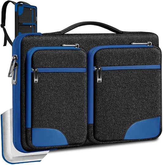 Hseok Ultra-Slim Laptop Case 17 17.3 inches Sleeve Protective PC Briefcase for Commuting and Business Trip，Blue