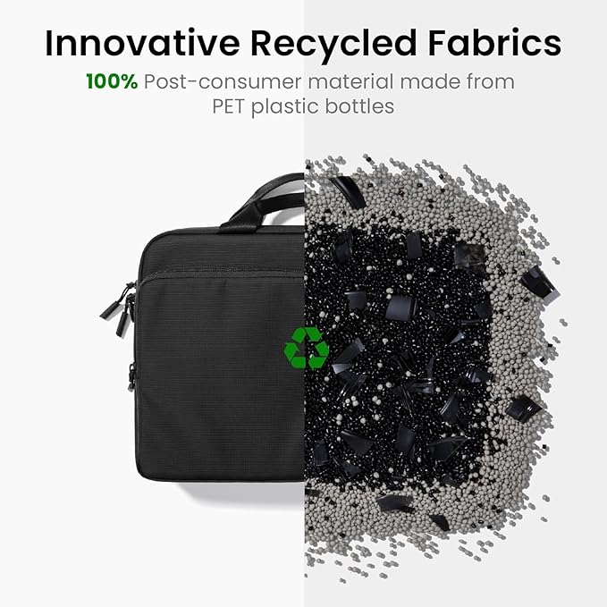 tomtoc A33 Slim 15-16 Inch Laptop Shoulder Bag for MacBook Air/Pro M4/M3, Briefcase with Accessory & Document Storage, Water-Resistant & Durable Recycled Fabric