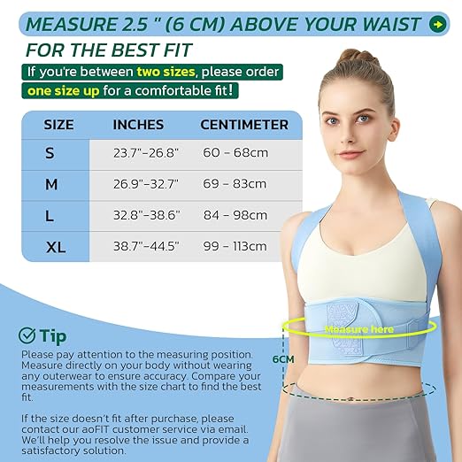 Posture Corrector for Women - Lightweight and Breathable Back Brace for Pain Relief, Rounded Shoulders and Hunchback, Compact & Portable with Fashionable Design, Invisible Under Clothes Blue S