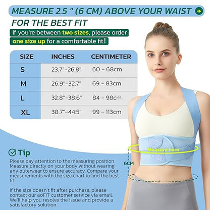 Posture Corrector for Women - Lightweight and Breathable Back Brace for Pain Relief, Rounded Shoulders and Hunchback, Compact & Portable with Fashionable Design, Invisible Under Clothes Blue S