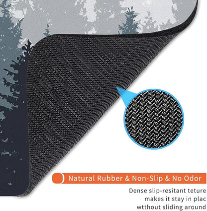 Square Mouse Pad Forest, Personalized Premium-Textured Custom Mouse Mat Design, Washable Mousepad Cloth, Non-Slip Rubber Base Computer Mouse Pads for Wireless Mouse