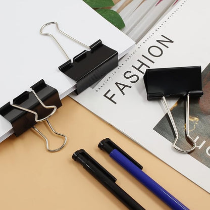 20 Pack Extra Large Binder Clips Black Paper Clips, 2 Inch / 51mm Huge Binder Clips Metal Paper Clamps Office Clips School Supplies, Mega Jumbo Binder Clips for Teachers Office School Home