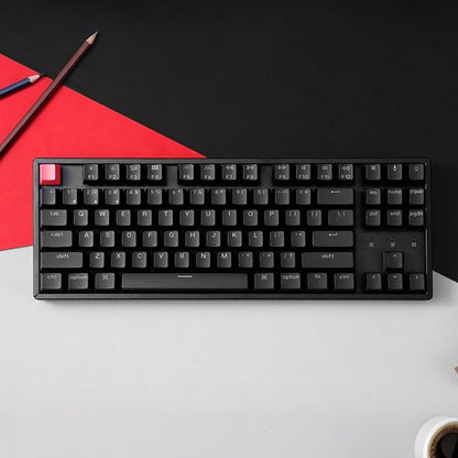 Keychron K8 Version 2 TKL Wireless Mechanical Keyboard, QMK/Launcher Bluetooth 5.2/Wired, RGB Backlit Shine-Through PBT Keycaps, Super Red Switch, Aluminum Frame for Mac Windows Linux