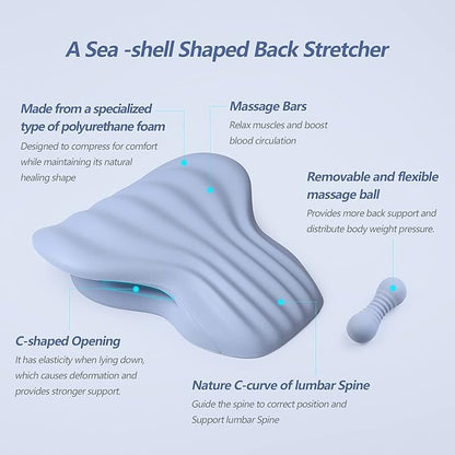 RESTCLOUD Back Stretcher for Back Pain Relief, Lower Back Stretcher Back Stretching Cushion, Lumbar Stretcher Device Helps with Spinal Stenosis Herniated Disc Sciatica Nerve
