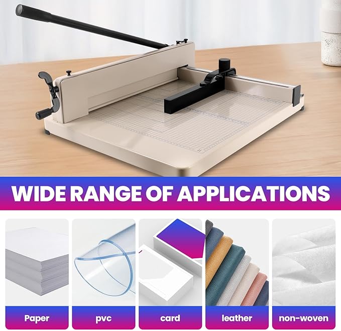 17" Guillotine Paper Cutter Heavy Duty, A3 Paper Trimmer, 500 Sheet Capacity, Solid Steel Industrial Paper Cutter, for Cardstock,Cardboard,Vinyl,Crafts & Photos (A3)