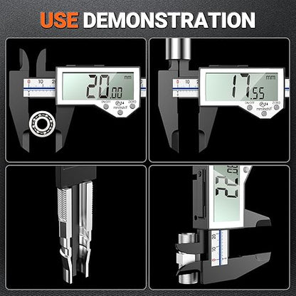 Preciva 6 Inch Digital Caliper, High Precision Measuring Tool with Large LCD Screen,Inch/Metric/Fraction Conversion, Auto-Off Feature, Vernier Caliper for DIY and Household