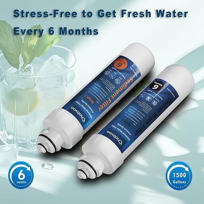 2 Stage Water Filter Replacement for Brio® NFMCTO5MS2 and NFMPP5M, Compatible with The UVF2 Series Models of Brio® Bottleless Water Cooler Dispensers, 1500 Gallons, Leak-free, 2 Counts