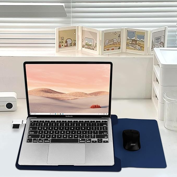 BVYA 13.3-14" Sleeve, PU Leather Laptop Case Compatible with New MacBook Air 13.6/Pro/Max M2/M1 A2779 A2442 14, 13.5 Surface 5/4/3/2/1, Compatible with Laptop 2022 Pro 14 inch