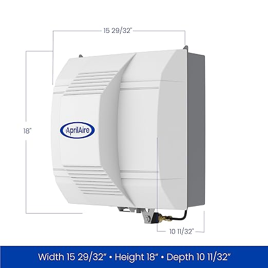 AprilAire 700M Whole-House Fan Powered Humidifier, Manual Control, Large Capacity, Up to 5,300 Sq. Ft., 18GPD, Gray