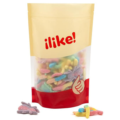 Sour Gummy Worms & Spiders Candy | 2-Pound Pack | Bulk Gummy Candy Mix | Neon Gummies for Party Favors, Dessert Decorating, Gifting and Everyday Snacking