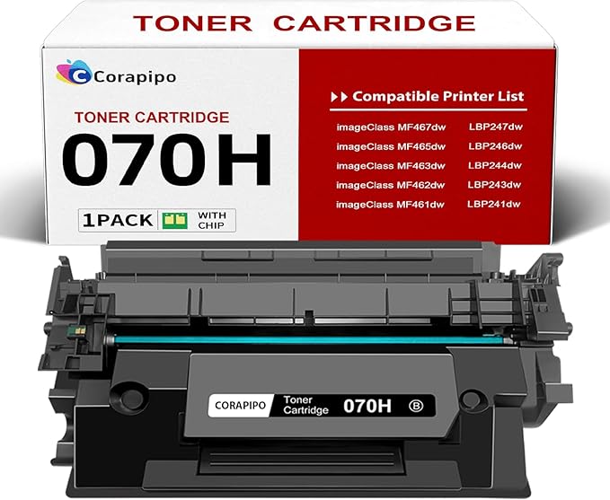 070H High Yield Toner Cartridge Compatible Replacement for Canon 070 070H CRG-070 Toner Work with Canon ImageClass MF465dw/MF462dw/LBP247dw/LBP246dw Printers|10200 Pages Yield,Cartridge 070H