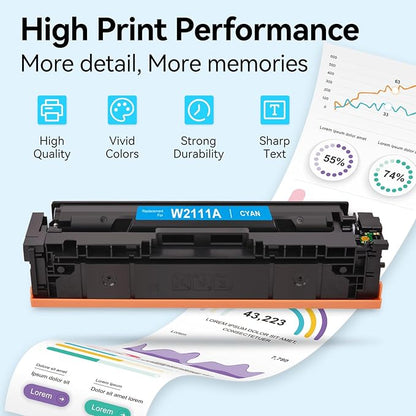 206A Toner Cartridges 4 Pack with Chip Compatible Replacement for HP 206A 206X Toner for Color Laserjet Pro MFP M283fdw M255dw M283cdw M255cdw M283 M255 Printer W2110A W2110X High Yield
