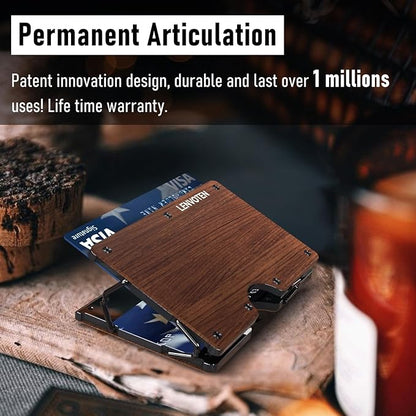 Upgraded Hinged Minimalist Wallet for Men | Slim Metal RFID Blocking Wallet | Credit Card Holder & Money Clip Holds 20 Cards | Premium Scratch-Resistant Finish | Ideal Gift for Men