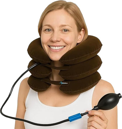Inflatable Cervical Neck Traction Device – Adjustable Neck Stretcher for Pinched Nerves, Decompression & Pain Relief – Portable Neck Brace for Spine Alignment & Posture