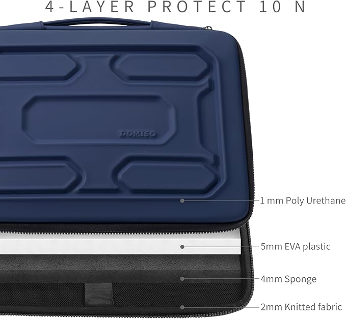 DOMISO 13.3 inch Laptop Sleeve with Handle Shockproof Computer Bag Waterproof EVA Protective Carrying Case for 13-13.3 inch Notebooks/13 MacBook Air/MacBook Pro Retina/Dell XPS 13/HP,Dark Blue