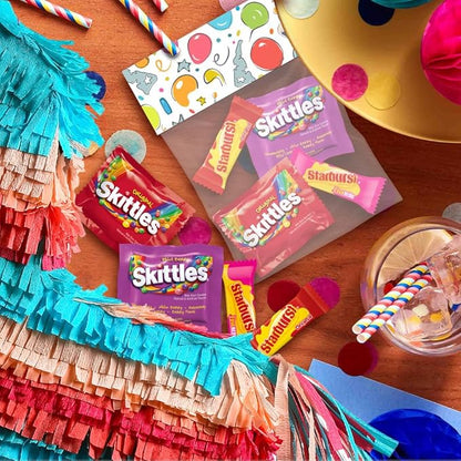 SKITTLES Original, SKITTLES Wild Berry & STARBURST Original and STARBURST FaveReds Fun Size - WRIGLEY'S Assorted Candy Variety Pack - Candy Bulk Individually Wrapped, 20.13oz (Pack of 2)