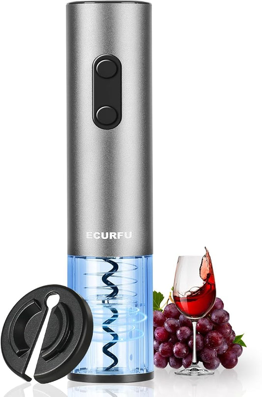 Electric Wine Opener, Battery Operated Wine Bottle Opener with Foil Cutter, One-click Button Corkscrew Remover for Home Kitchen Party Wedding